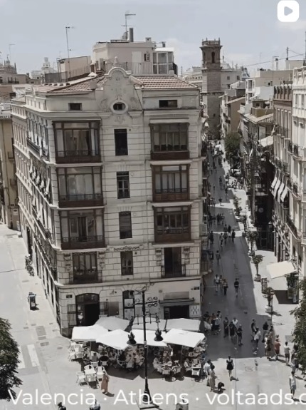 Valencia rooftops with café terrace below
